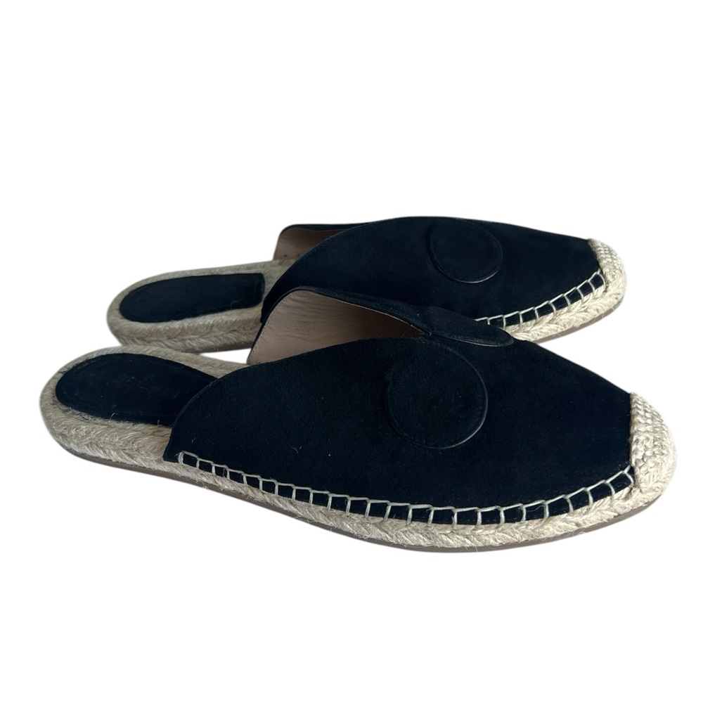 M Gemi The Nido Curve Suede Espadrille Slip On Mules Shoes Slides Black 39